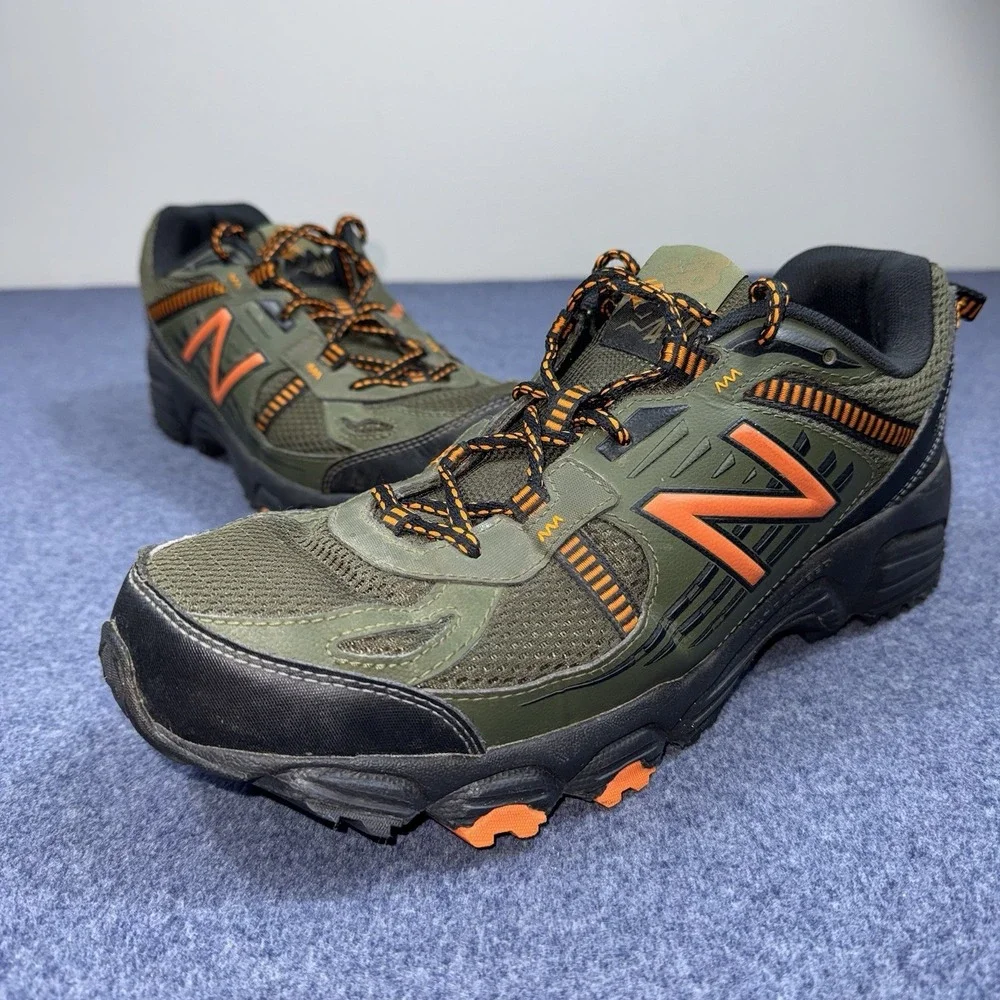 New Balance 410 V4 Mens Green Orange Trail Running Shoes Size 10 Breathable Mesh